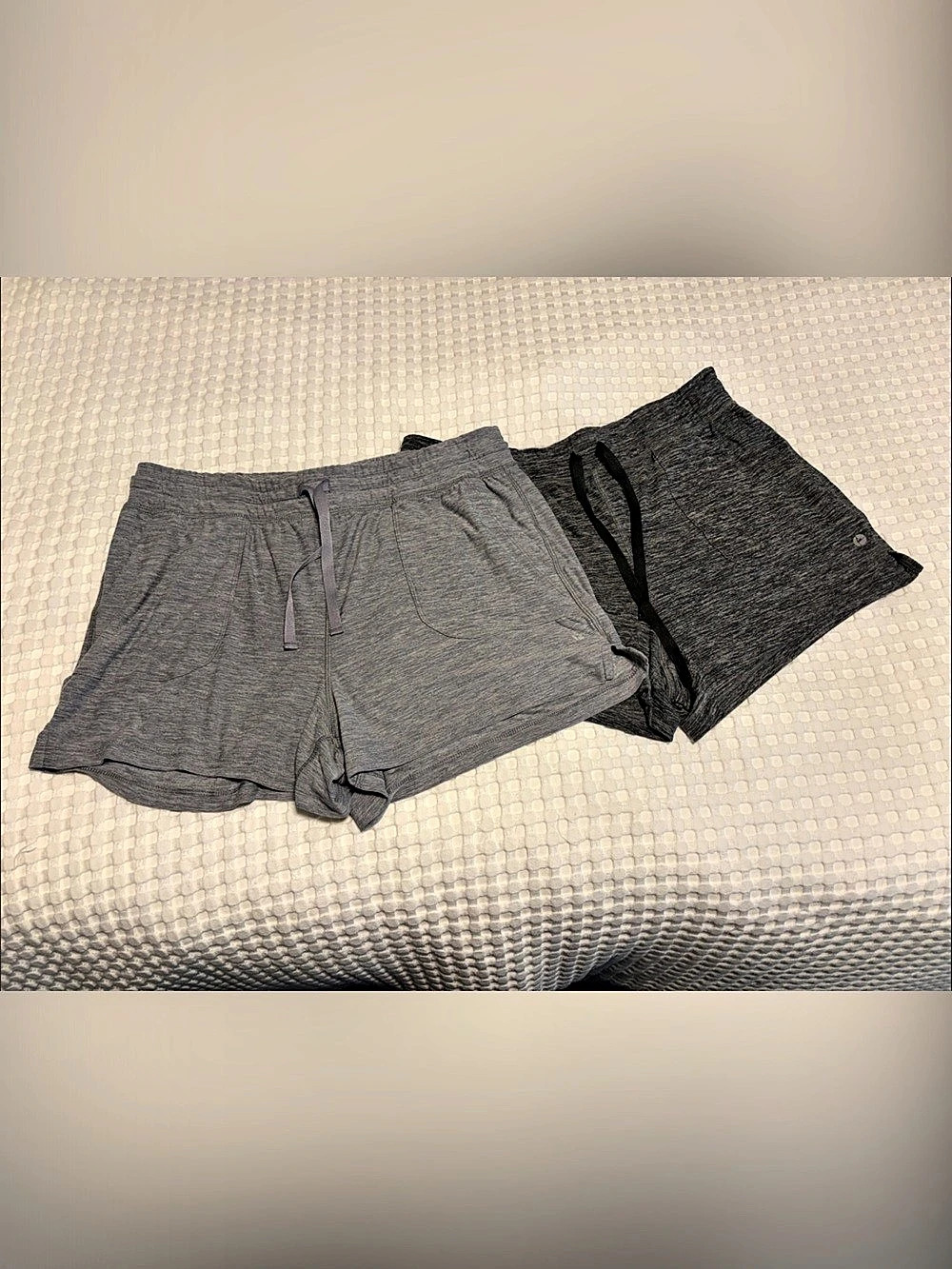 90 degree by reflex Women's Gray Athletic Shorts 2-Pair Set